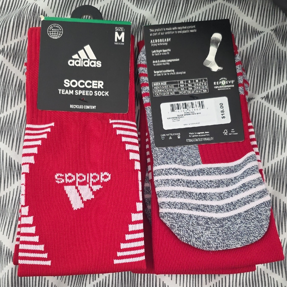 Adidas Red Soccer Speed Socks